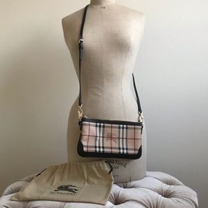 Burberry Haymarket Check Crossbody Bag Black